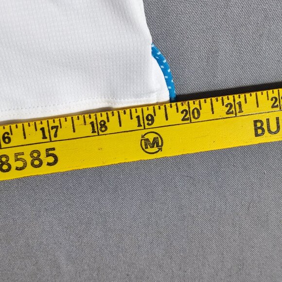 Adidas Golf Top women's size M white & blue colour dots pattern button up neck - Picture 16 of 16